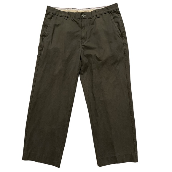 Tommy Bahama Pants Mens Size 35x32 Chino Flat Front Silk Blend Olive Green - Picture 1 of 6